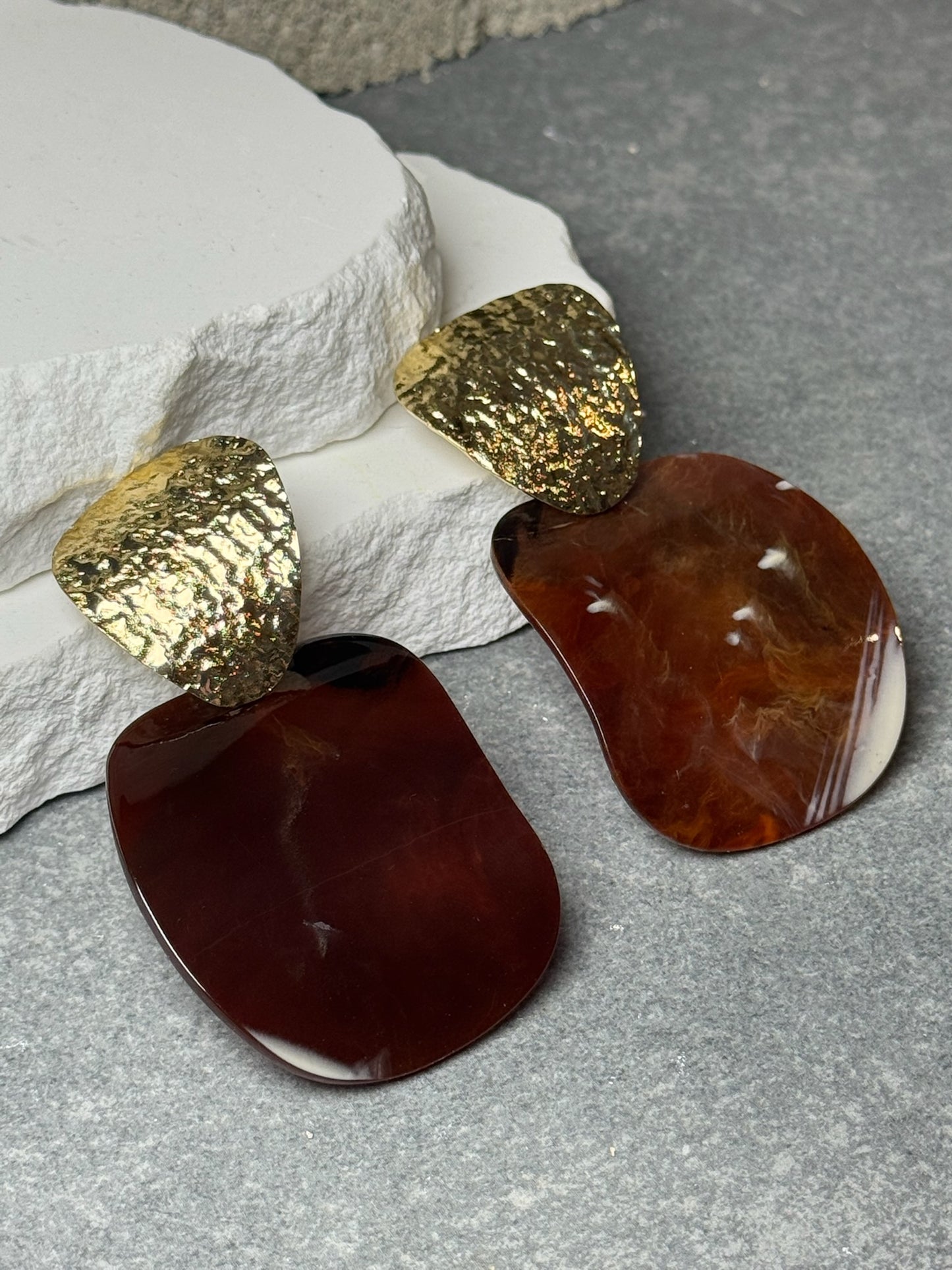 Luna Stone 2 Layer Earring