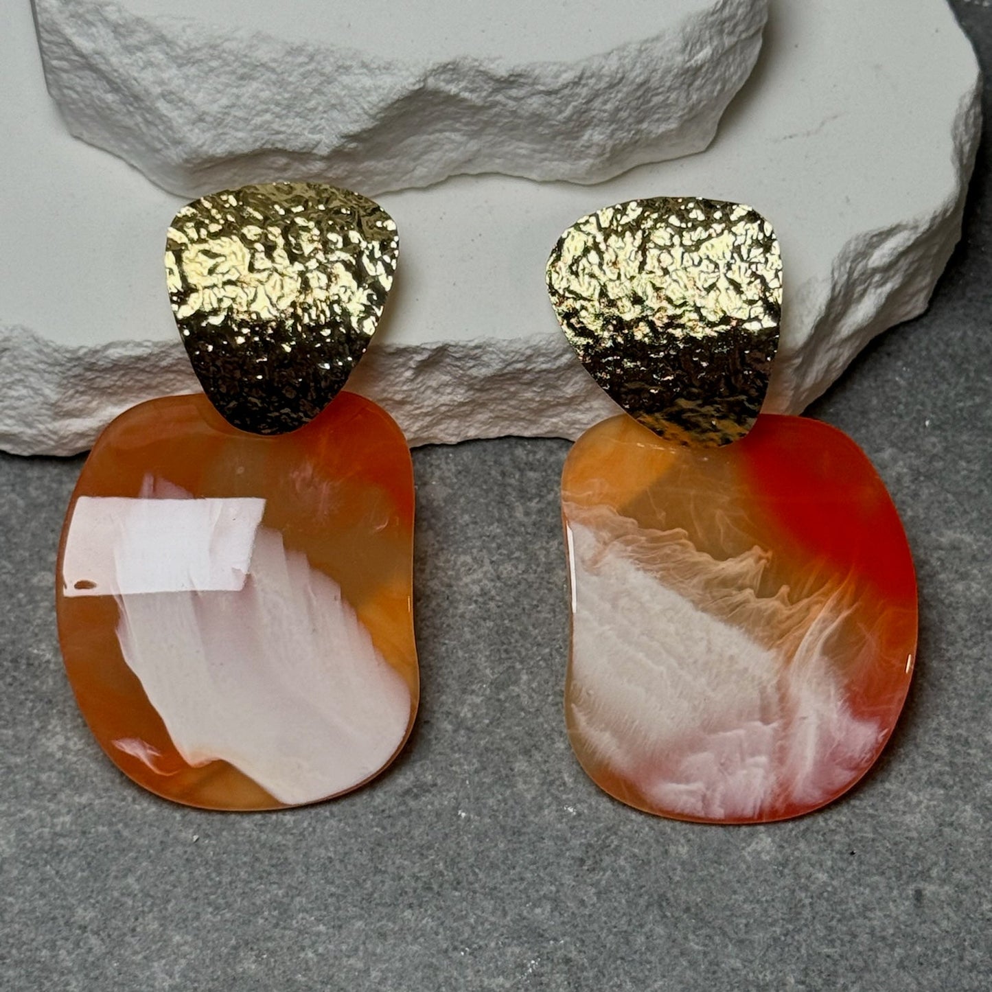 Luna Stone 2 Layer Earring
