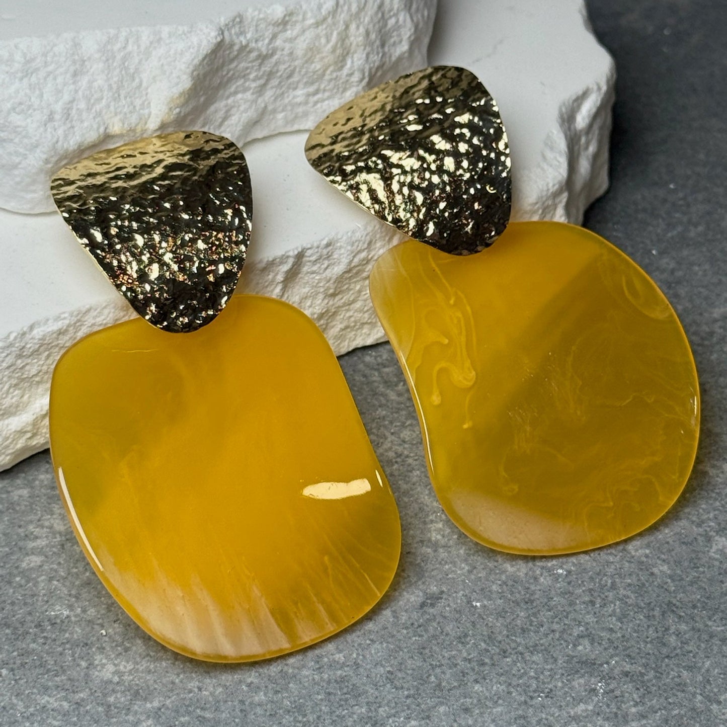 Luna Stone 2 Layer Earring