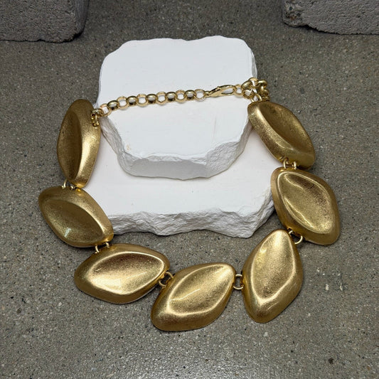 The Marlowe Brushed Gold Necklace 20"