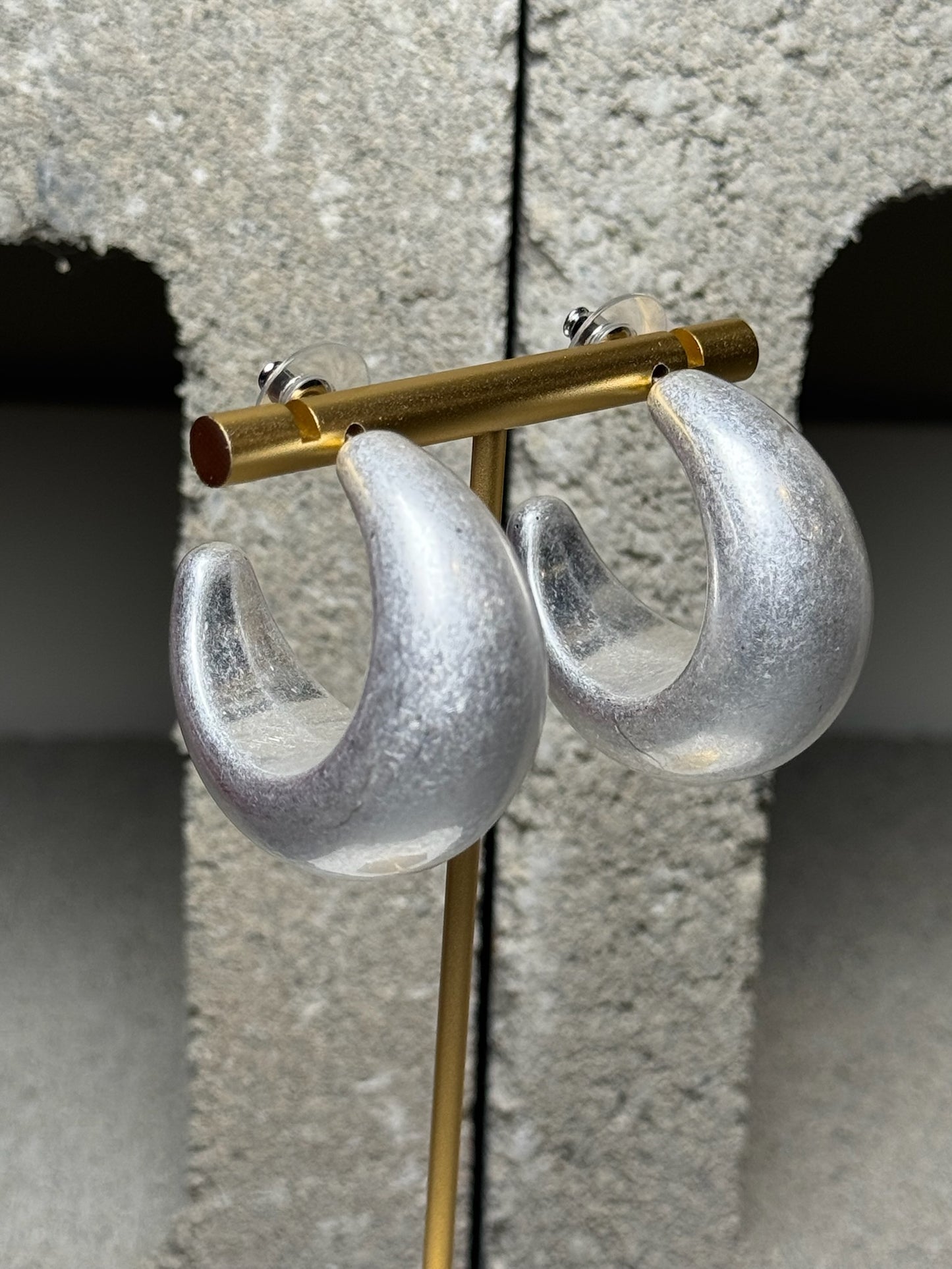 Forever Frosty Crescent Hoops