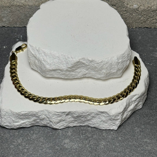 First Class Flat Cuban Bracelet 7.5"